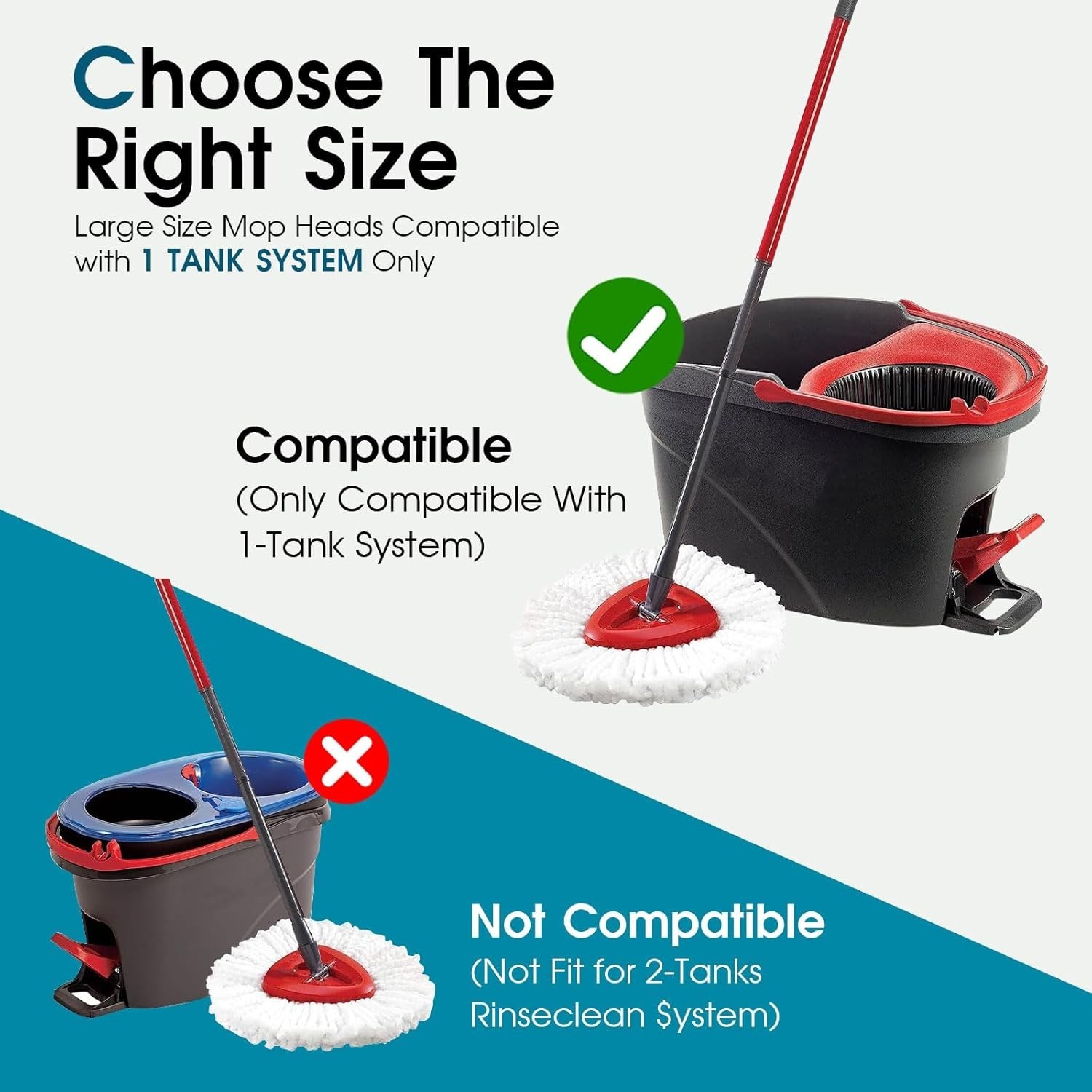 Microfiber Mop Head Replacement 4 Pack for Spin Mops Floor Cleaning