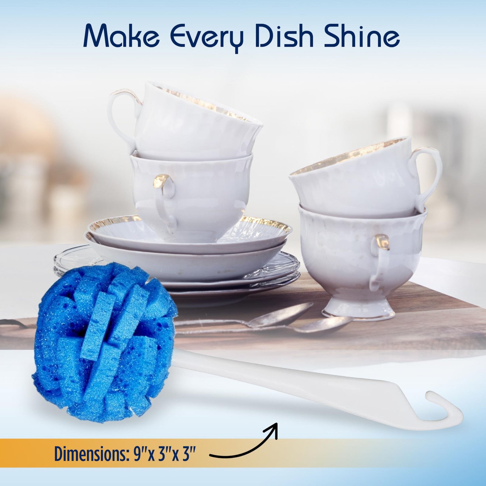 Compac Home Dish Wand China Durable Foam Sponge Petals Brush and Clean Dishes…