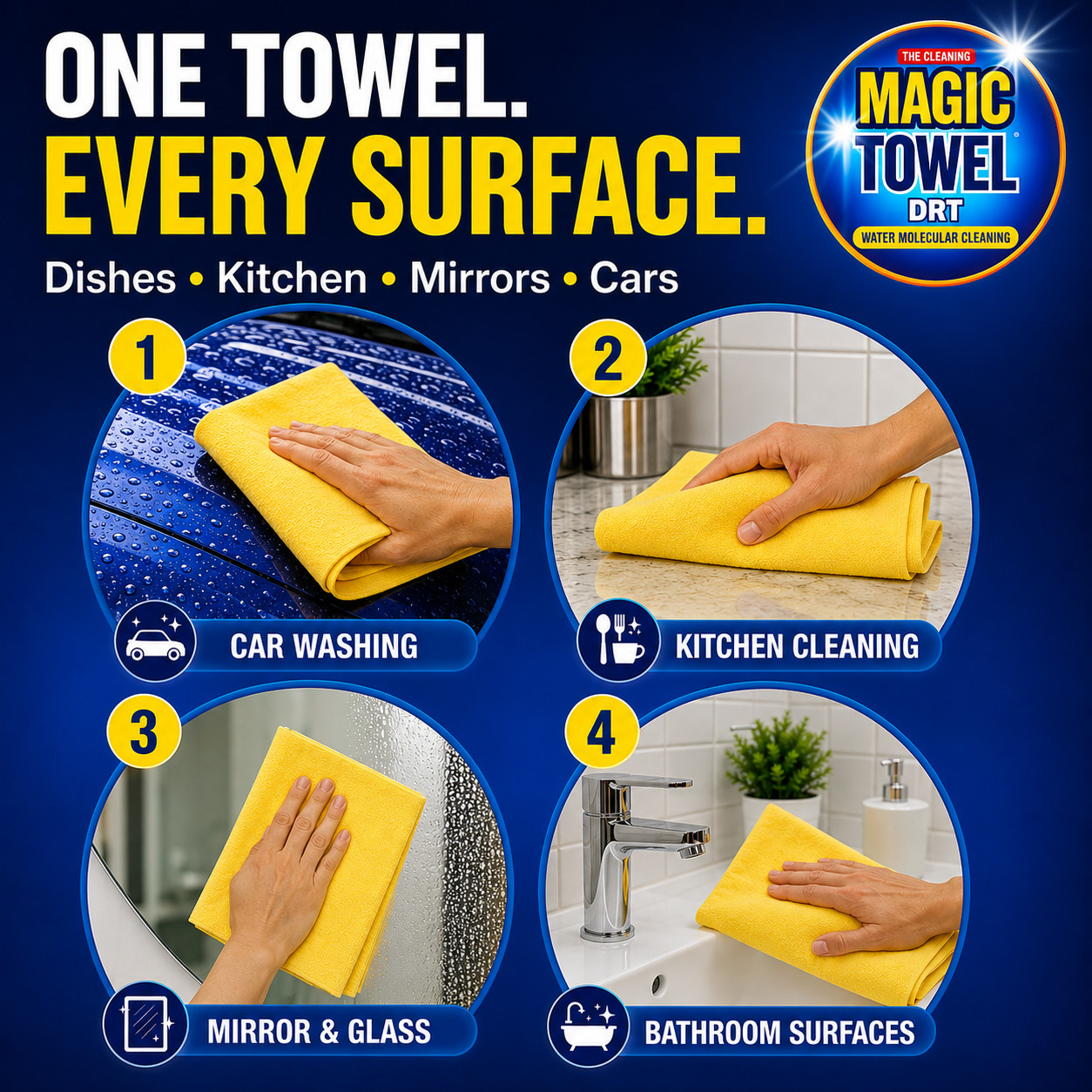 The Cleaning Magic Towel – PVA Micro Cloth- Ultra Absorbent, Lint-Free, Multiuso