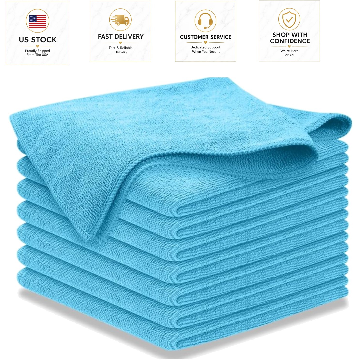 Ultra-Absorbent Microfiber Towels 8-Pcs – 1200 Washes for Spotless Car Shine
