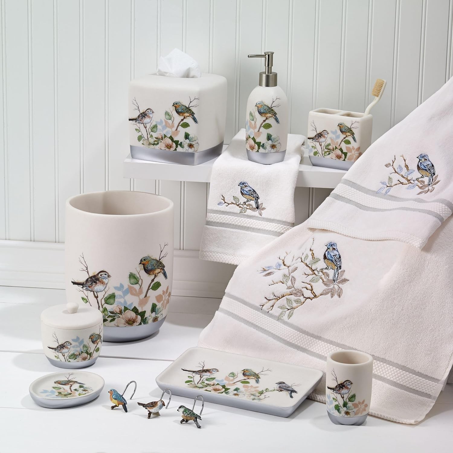 3pc Towel Set, Soft & Absorbent Cotton Towels (Love Nest Collection)