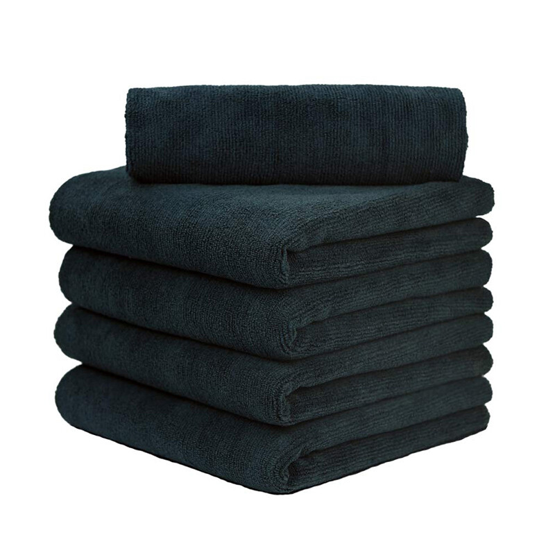 5 Pcs Microfiber Towel Edgeless Scratch Free Cleaning Clothes 16″x16″ Black