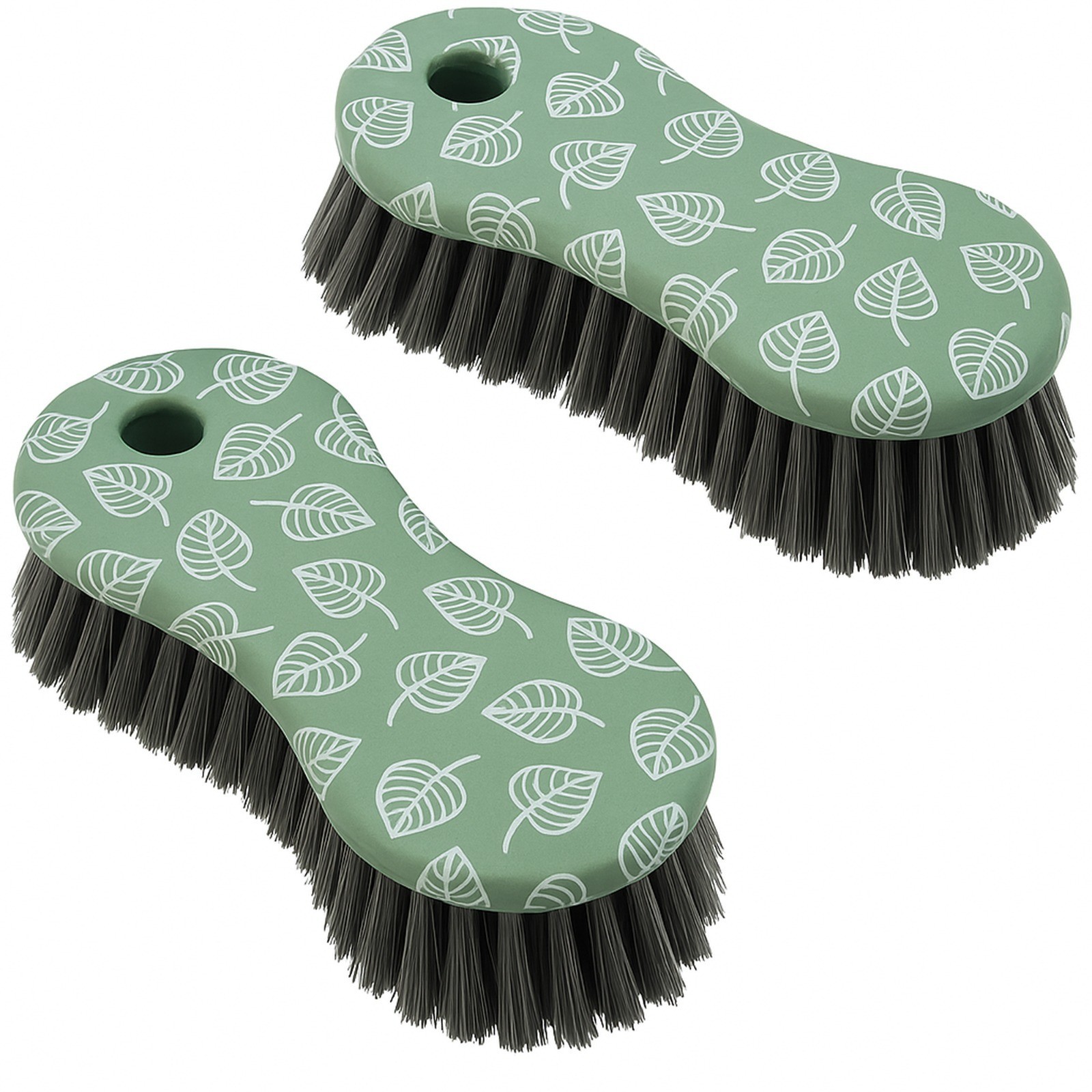 2 Pack Multi-Purpose Scrub Brush – Heavy Duty Green Printed Cleaning Tool
