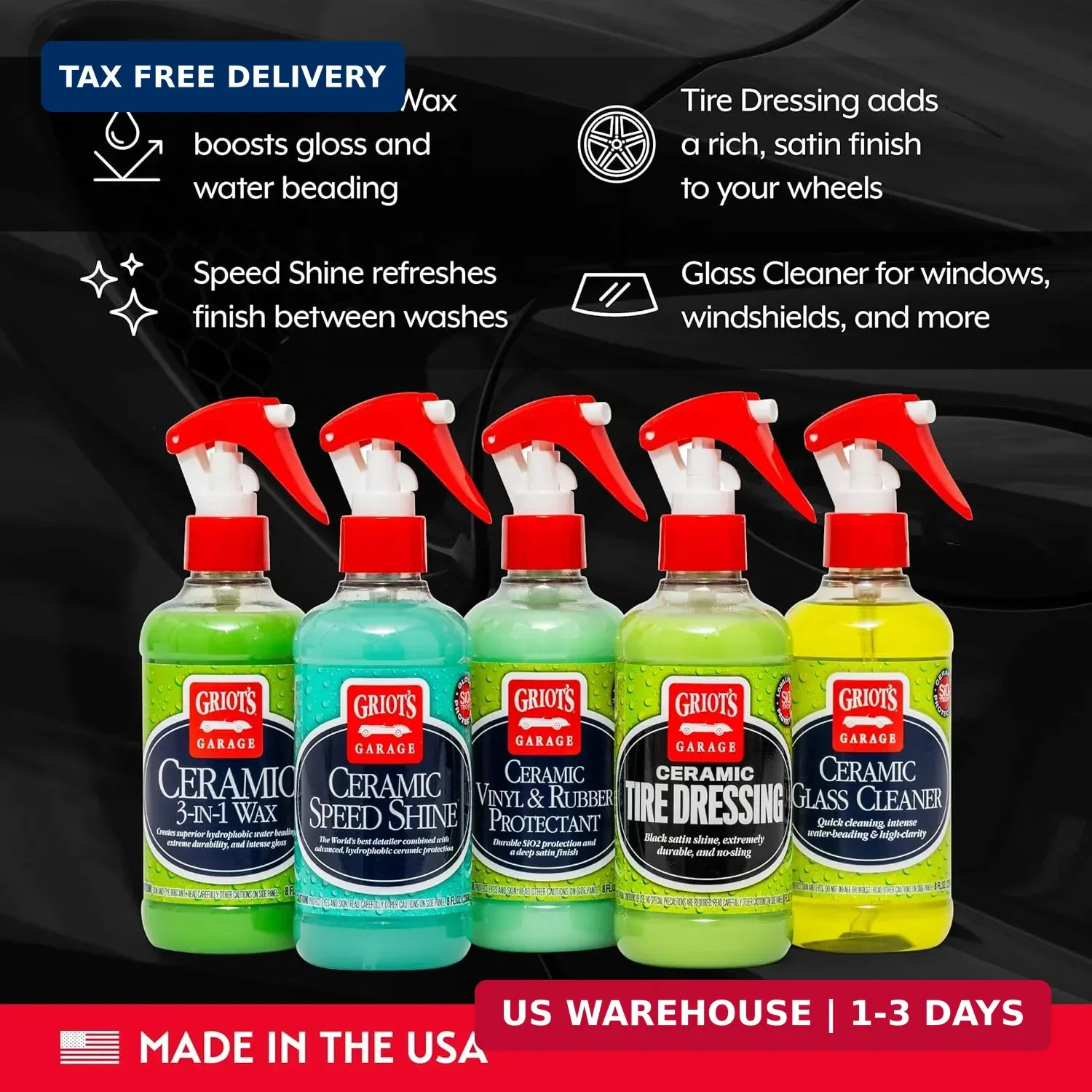 Griot’s Garage Ultimate Ceramic Detail Kit for Car Detailing, Includes 8oz Bottl