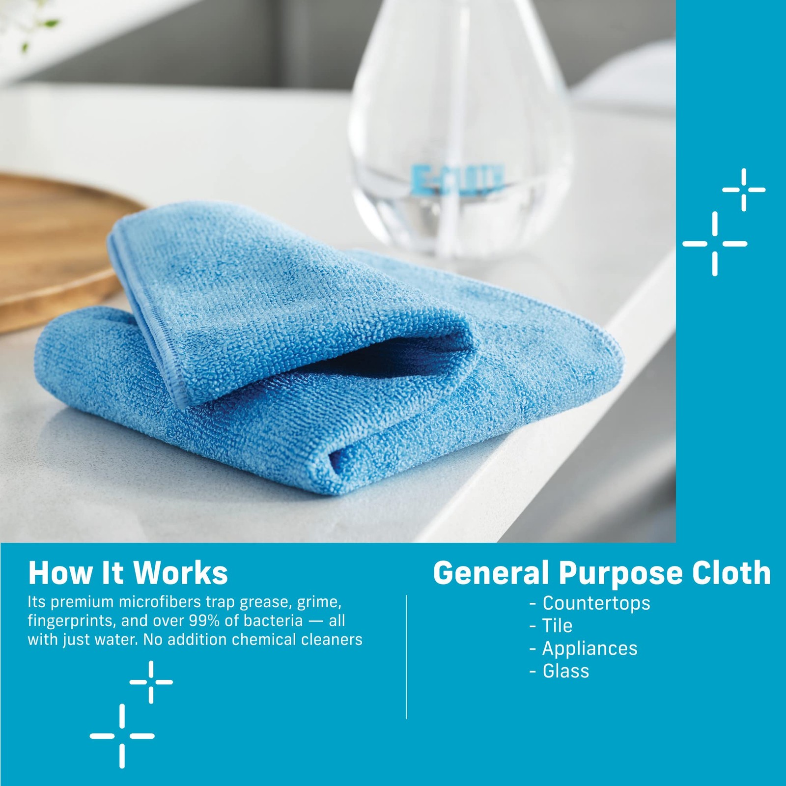 E Cloth General Purpose Cleaning Cloths 4 Pack Assorted Colors Reusable Micro…