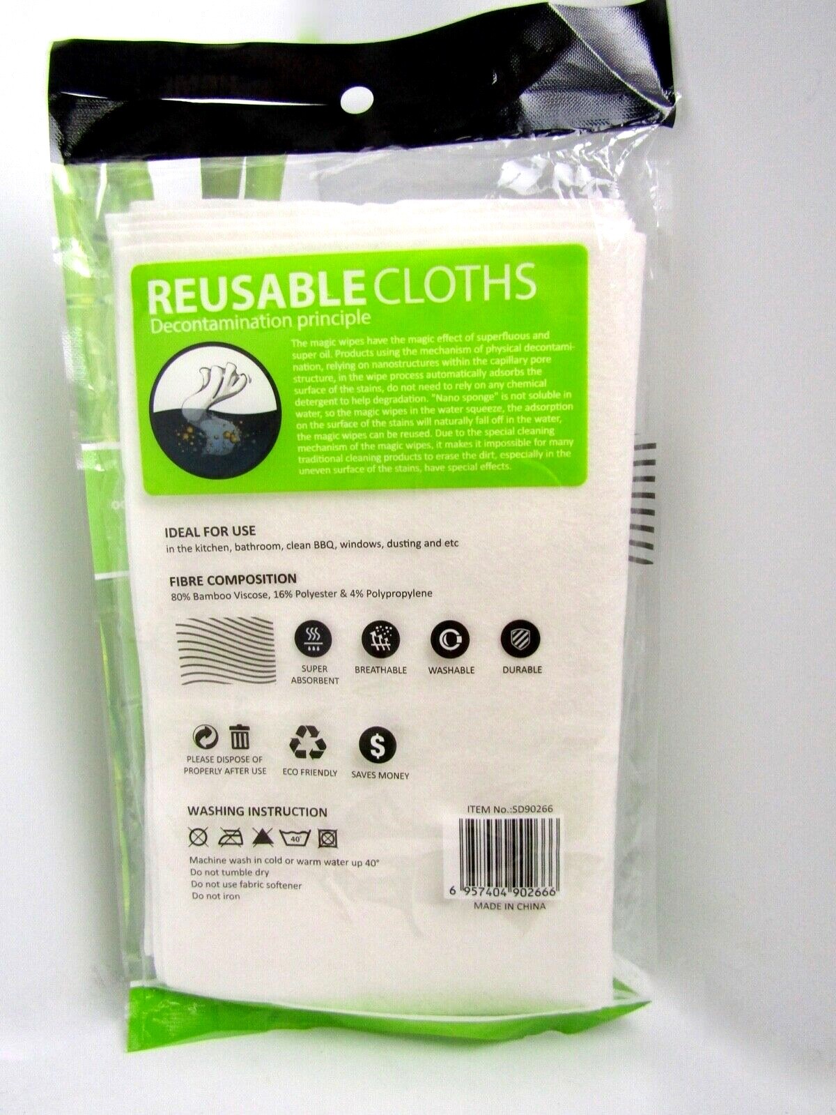 Lot of 3x Reusable Magic Cloths Sunday Home Life 25cm x 30cm 5-Pack Bamboo Fiber