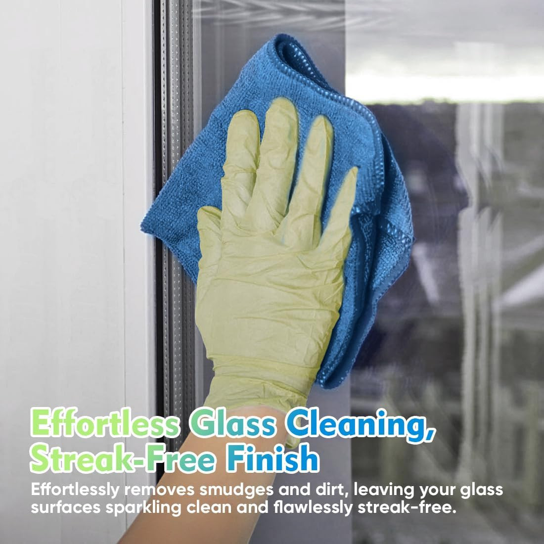 HOMEXCEL Lake Green Microfiber Cleaning Cloth 12 Pack 12.5 X 12.5 Inch