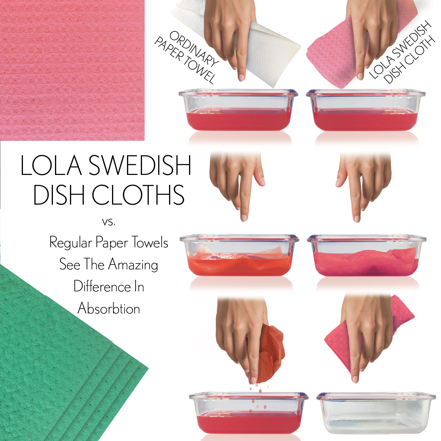Swedish Dishcloths 2 Pk – Sustainable Paper Towels Reusable Dishes Kitchen LOLA