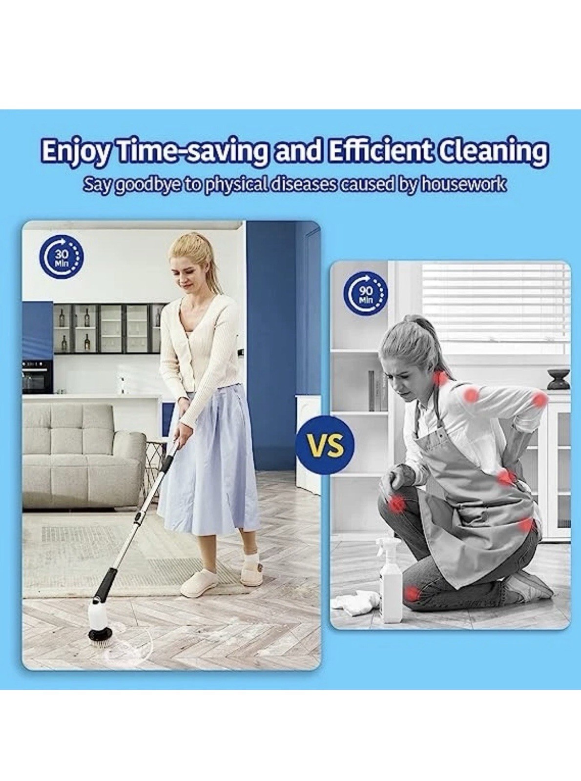 NEW YKYI Electric 8 in 1 Cleaning Brush With Voice Assistant – ANS-8051A 3speed
