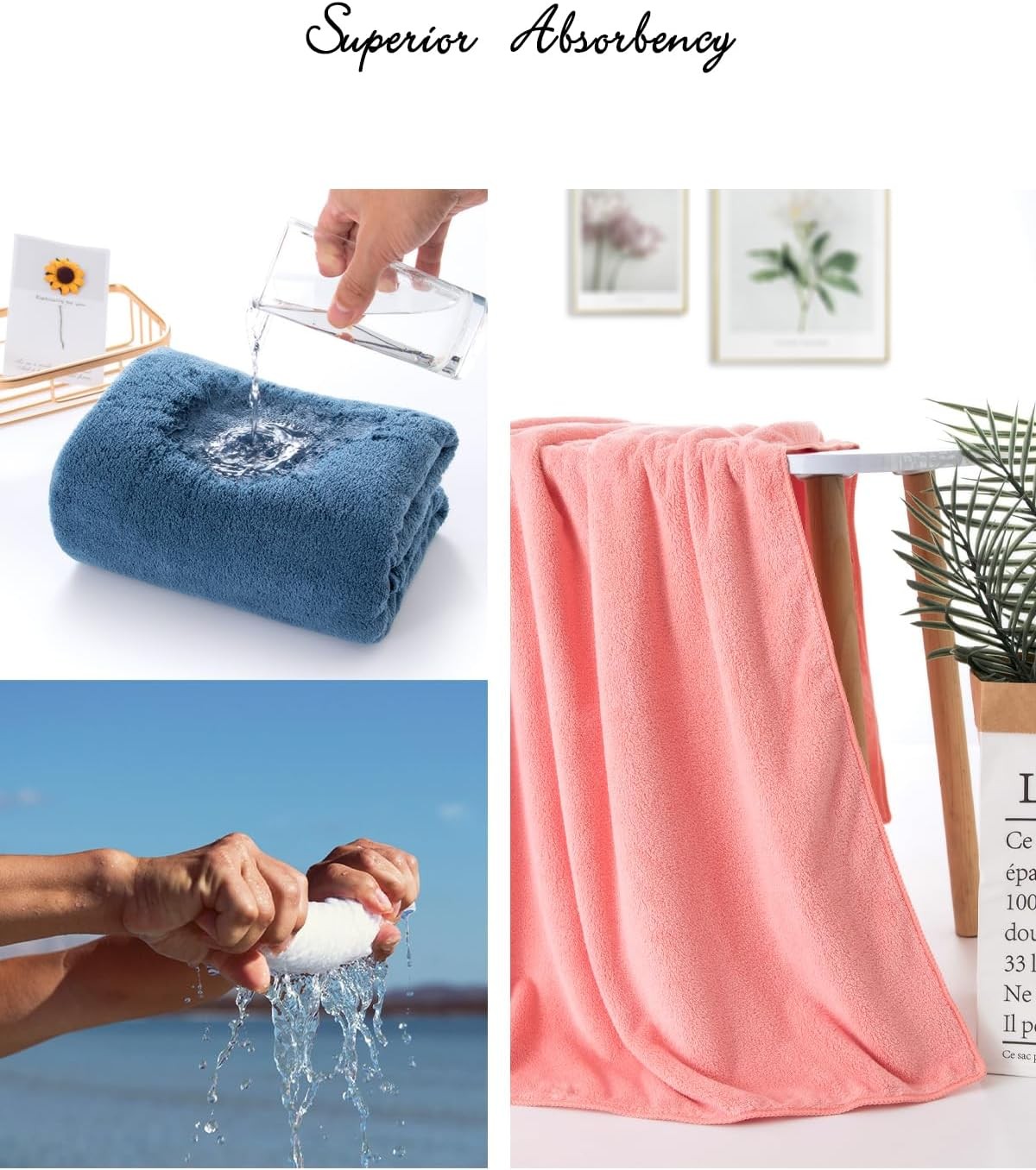 8-Piece Soft Microfiber Towel Set Incredibly Absorbent Lightweight Quick Dry and