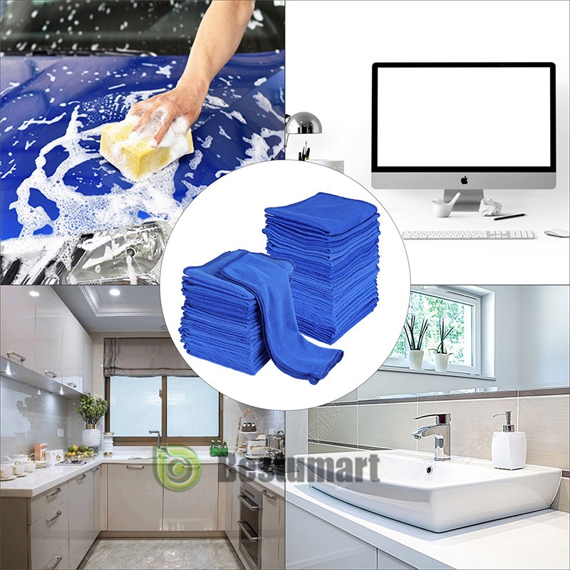 50/100x Microfiber Cleaning Cloth Towel No-Scratch Rag Car Polishing Detailing