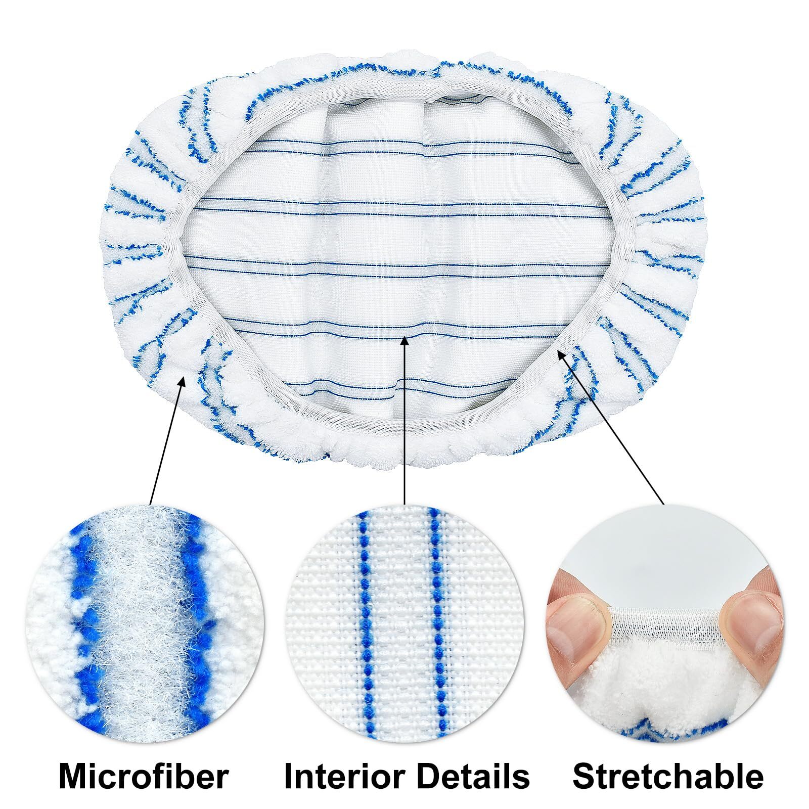 Mop Pads Replacement for O-Cedar Hardwood Floor ‘N More Microfiber Mop, 3 Pack M