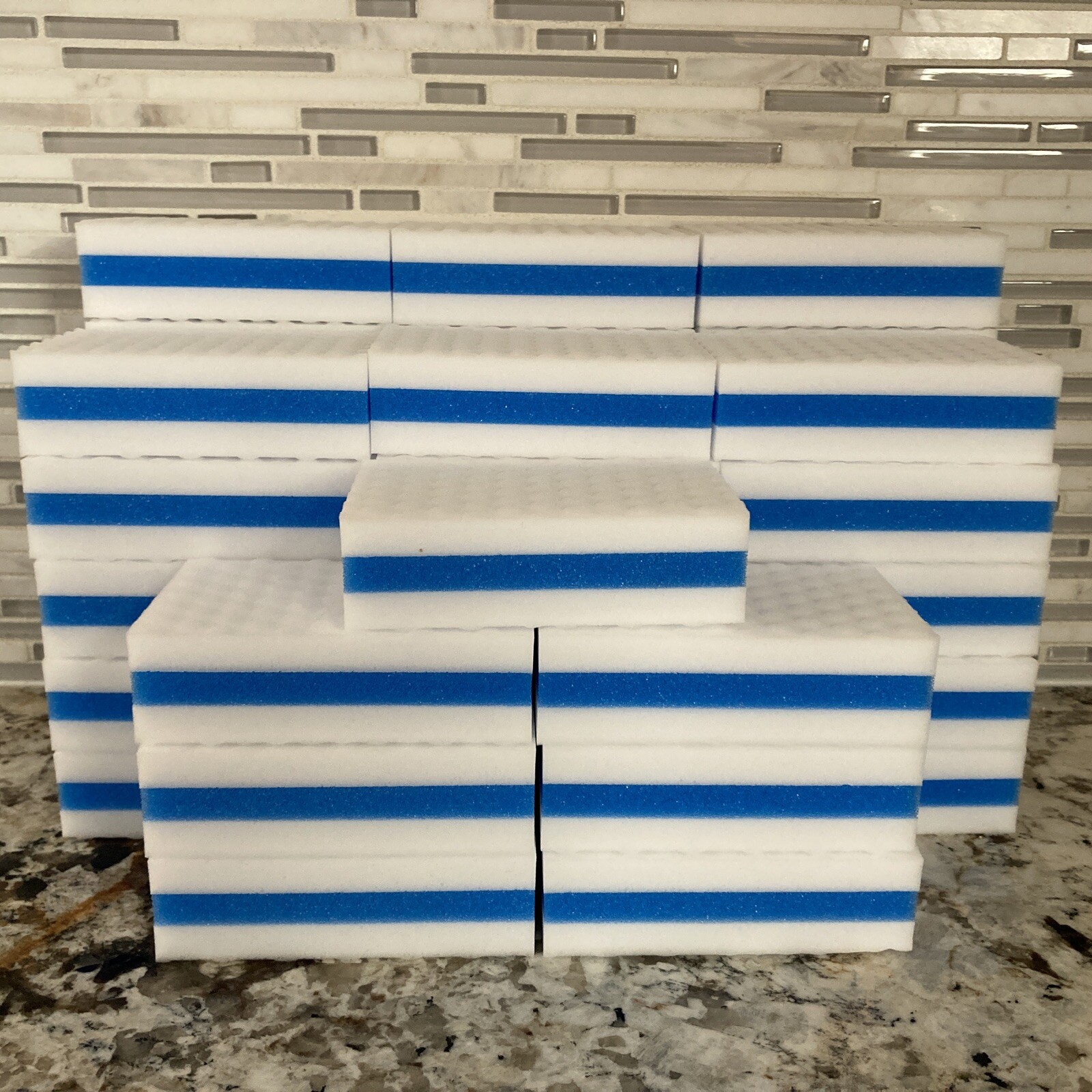 40 PACK BLUE Melamine Magic Sandwich Sponge Eraser Heavy Duty Extra Durable NEW