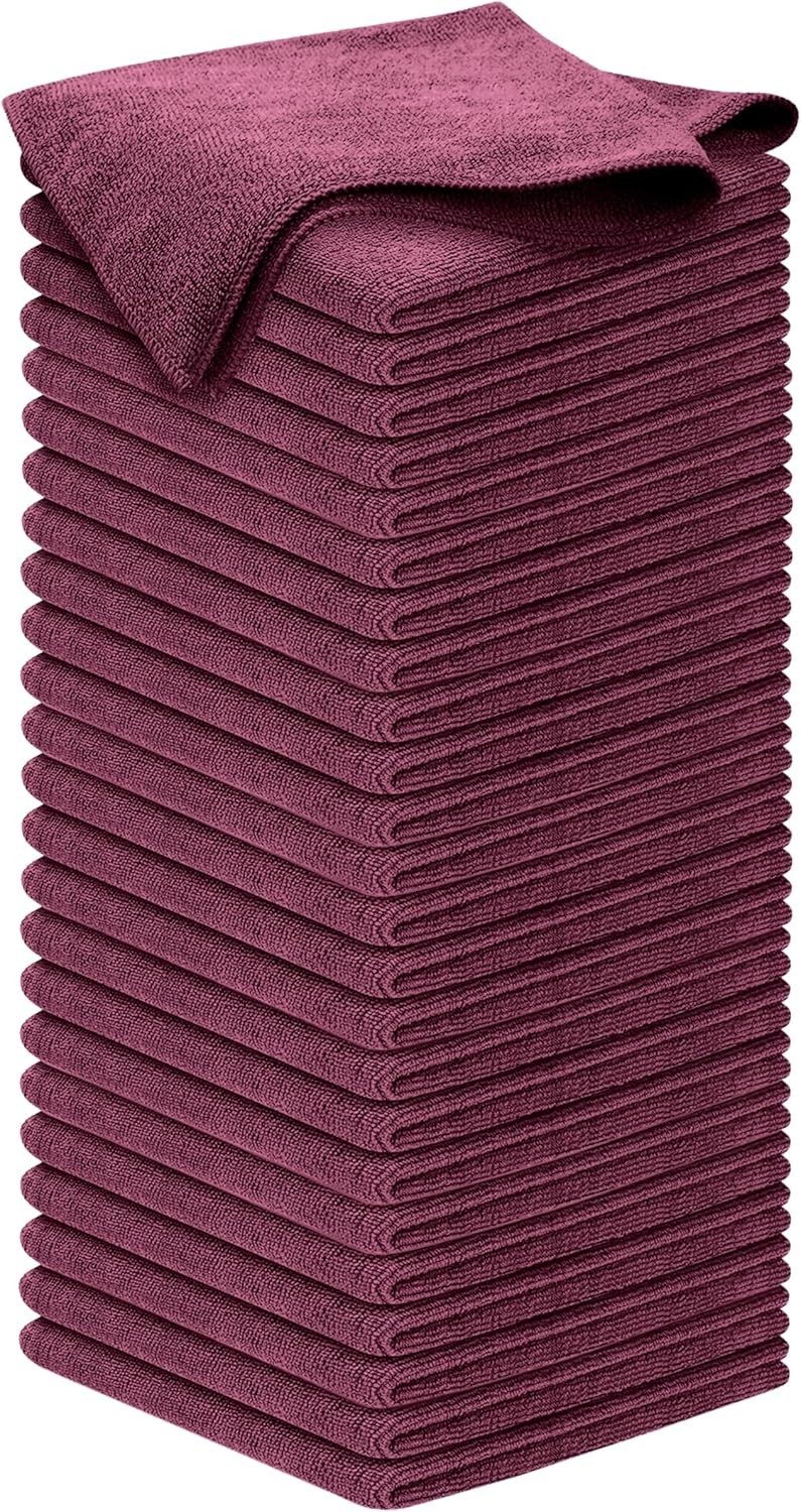 300GSM Microfiber Cleaning Cloth – 12.5″x12.5″ High Performance – 1200 Washes…