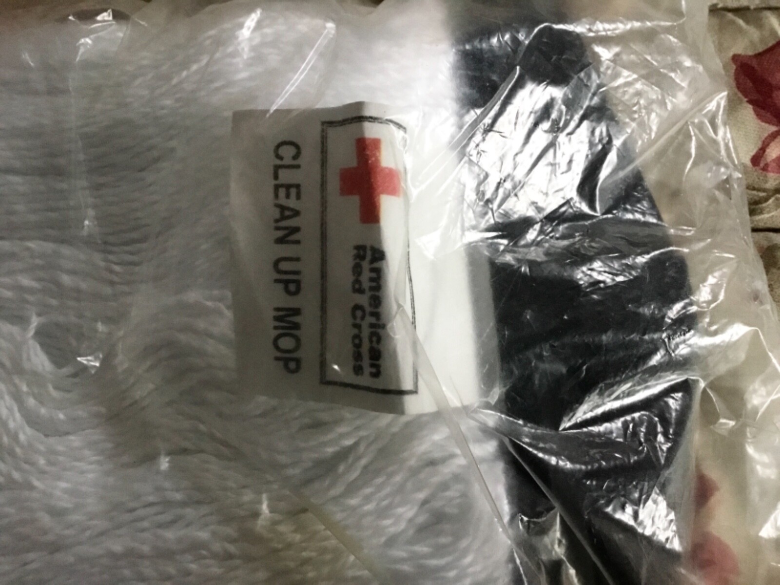 Genuine American Red Cross Industrial Clean Up White Mop Head Top, 16” Long New