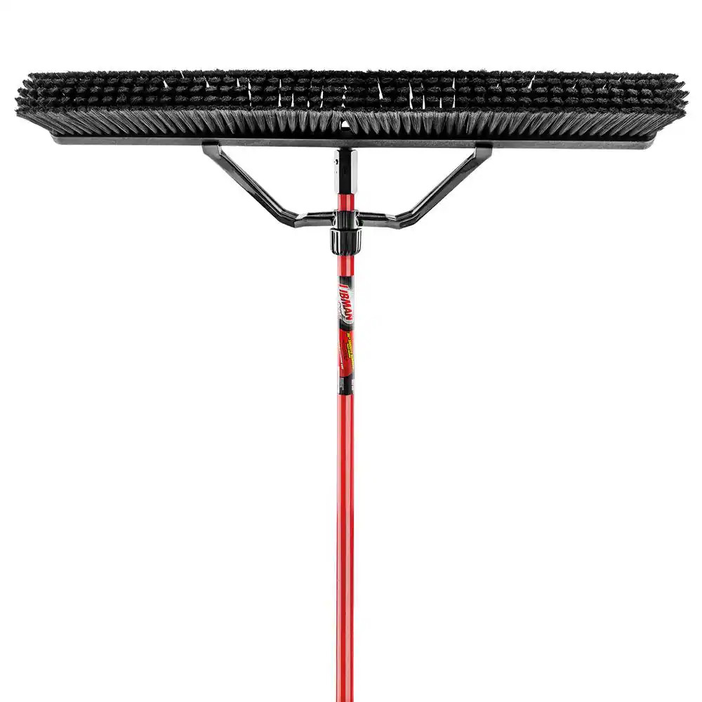 NEW Heavy Duty Push Broom Set 36in Smooth Surface with Brace & Steel Grip Handle
