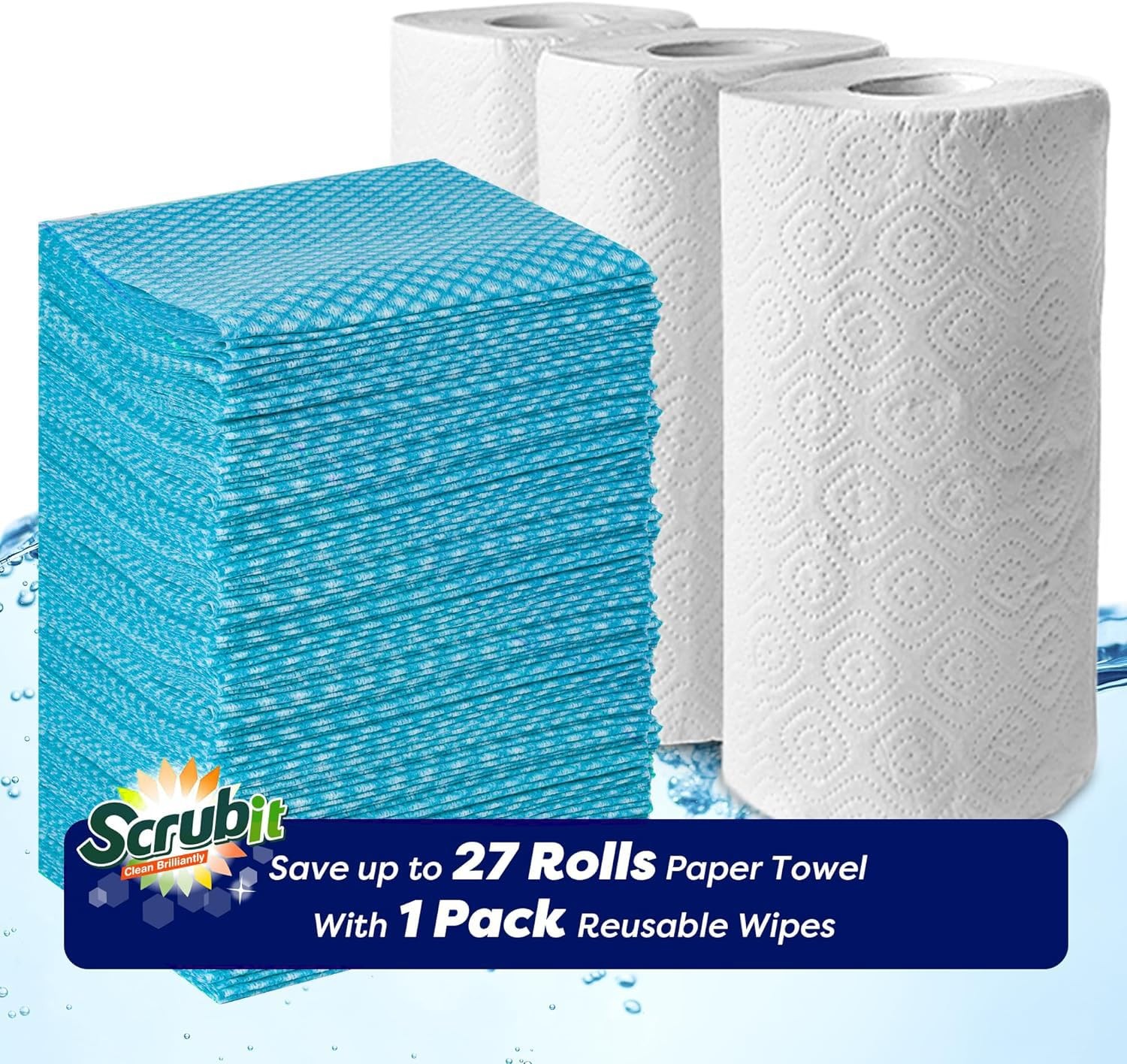 Reusable Cleaning Wipes, Handy Wipes for Kitchen and Office Dish Cloths for …