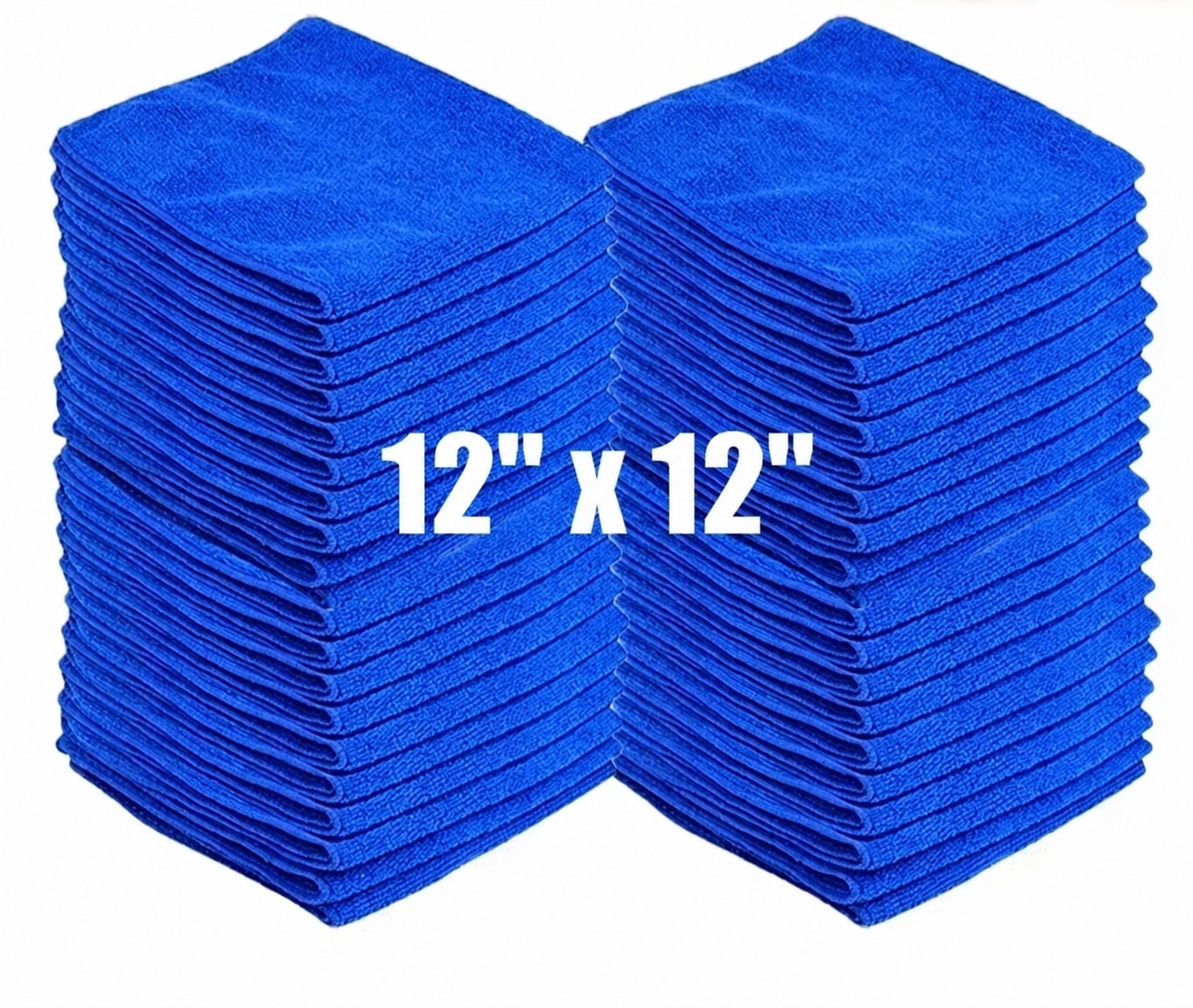 100PCS Microfiber Cleaning Cloths 12″x12″ Blue Towels Car Wash Detailing Lint Fr