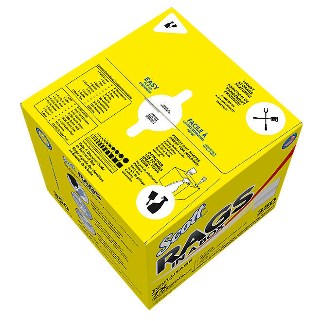 2 PACK – Scott Rags In a Box, White, All Purpose (350 Sheets/Box) {Total 700 ct}