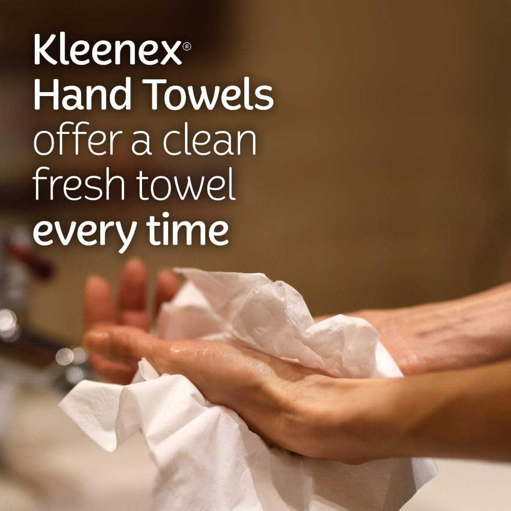 Kleenex Disposable Paper Hand Towels, 6 Boxes, 60 60 Count (Pack of 6), White