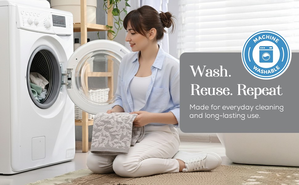 Kitchen Towels, Cotton Hand Towels, Grey and White Vine Ribbed Hand Drying Cloth