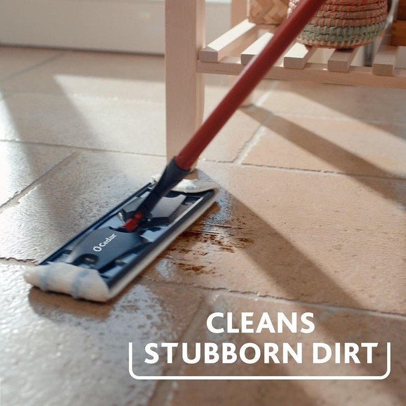 Dual-Tank Floor Mop Compact Lightweight Telescopic Handle Reusable Pad New