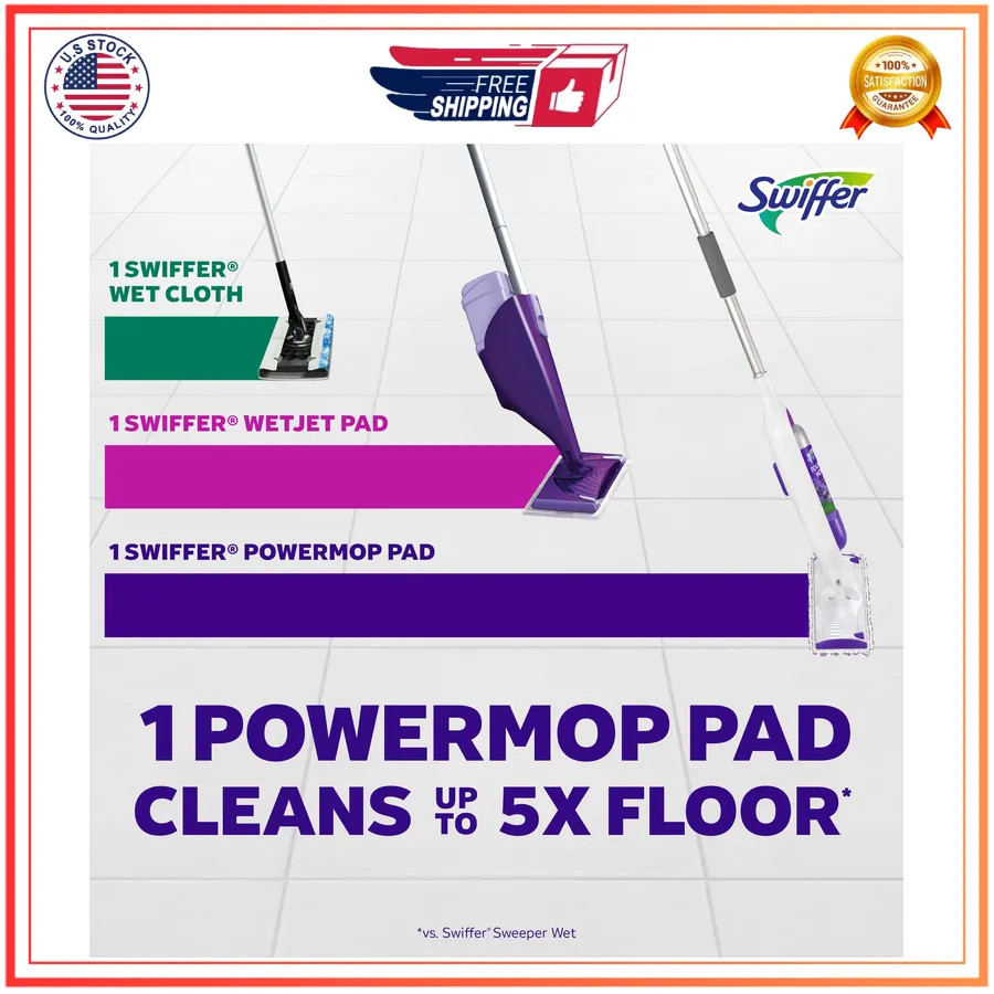Swiffer PowerMop Multi Surface Floor Cleaning Kit for Wood Tile Vinyl Laminate