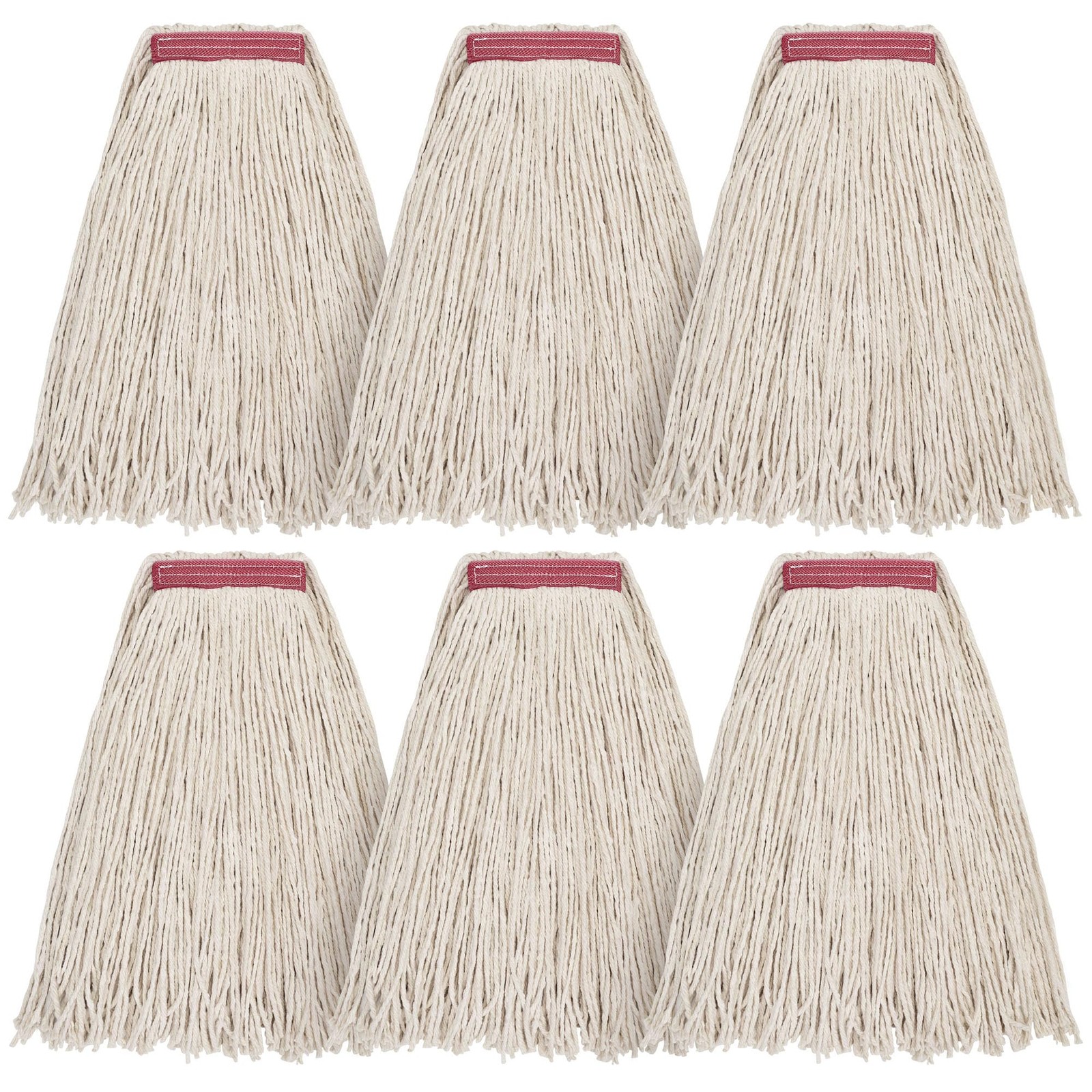 Matthew Cleaning 16oz 6Pack Cotton Floor Mop,Cotton Looped-Open String Heavy …