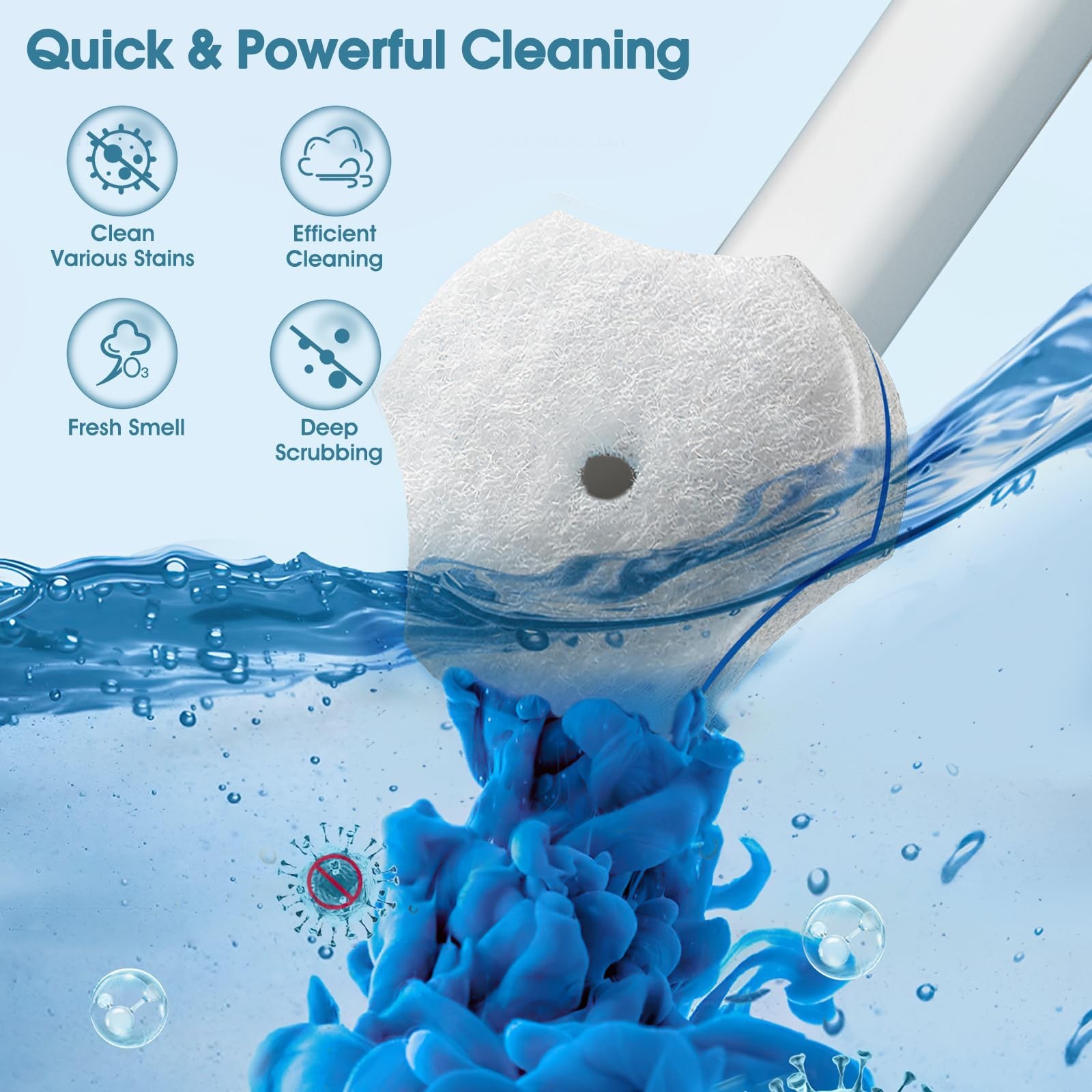 Disposable Toilet Brush with 48 PCS Refills, Disposables Toilets Cleaning Sys…