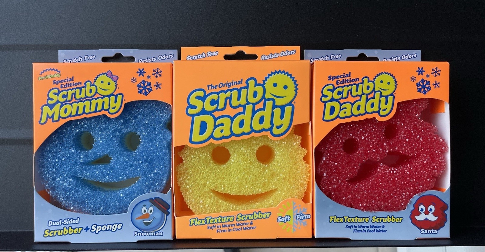 3 Scrub Daddy Mommy Winter Holiday Special Edition New In Box Scrub Sponges