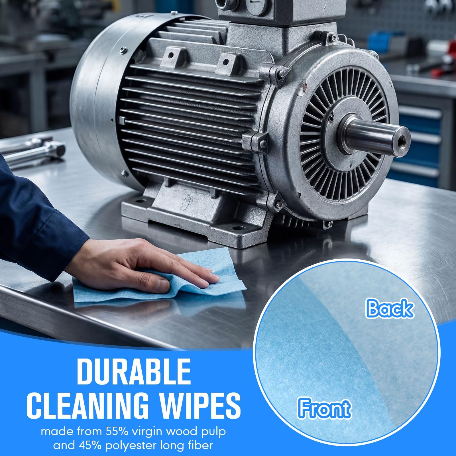 2 Rolls Heavy Duty Shop Towels, 1000 Sheets Industrial Wipes, 10×12″ Lint-fre…