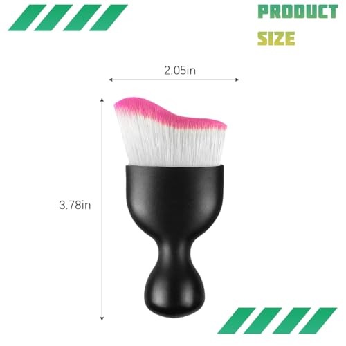 Car Interior Detailing Brush, Curved Soft Bristles Vehicle Removal White/Red
