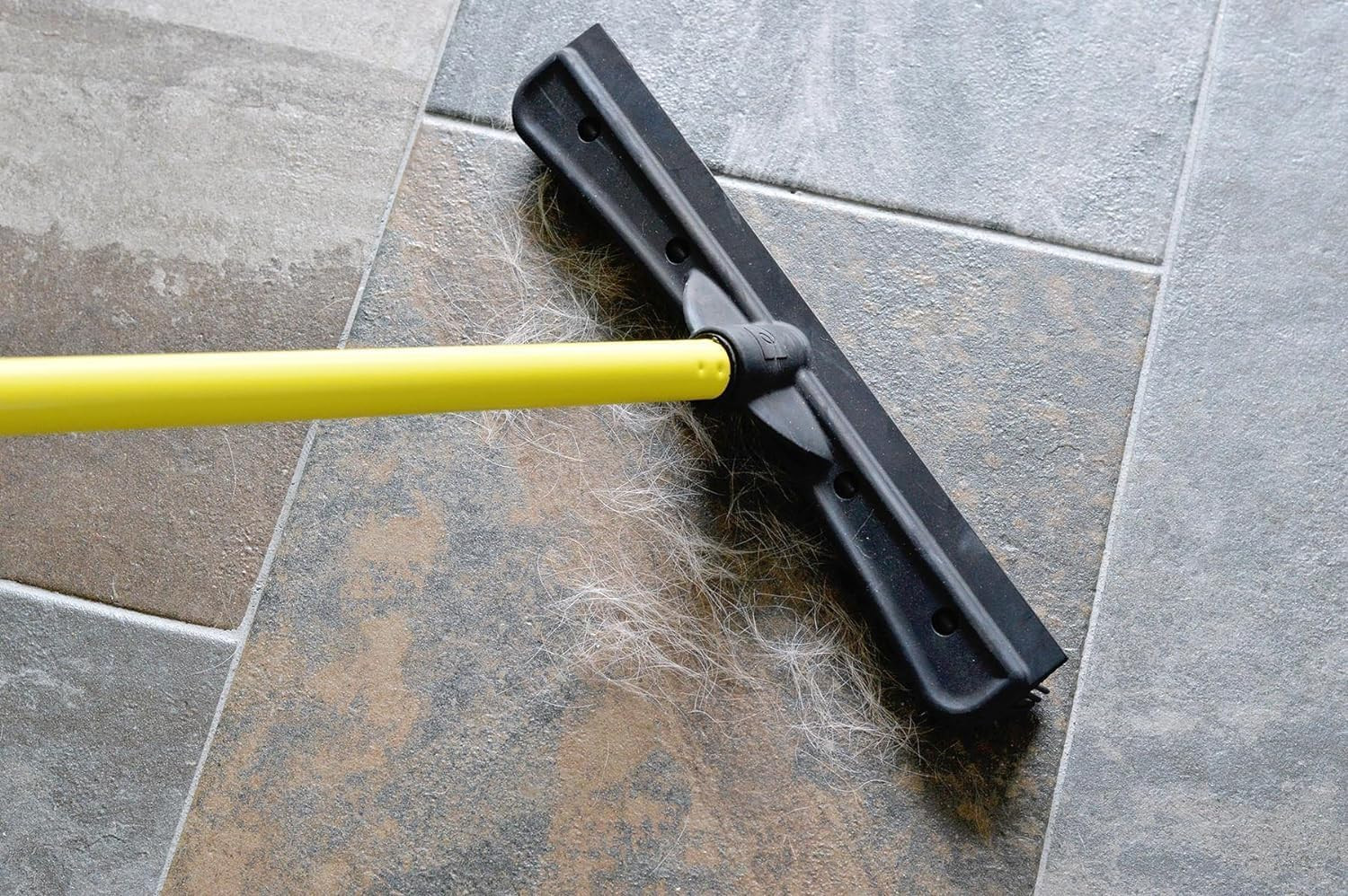 FURemover Broom for Pet Hair and Debris with Telescopic Handle and Squeegee Edge