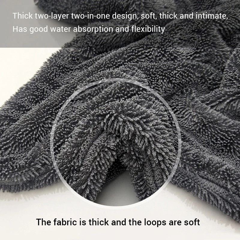 Water Absorbing Car Wash Microfiber Drying Towel Twisted Loop 24 x 36″ 1500GSM