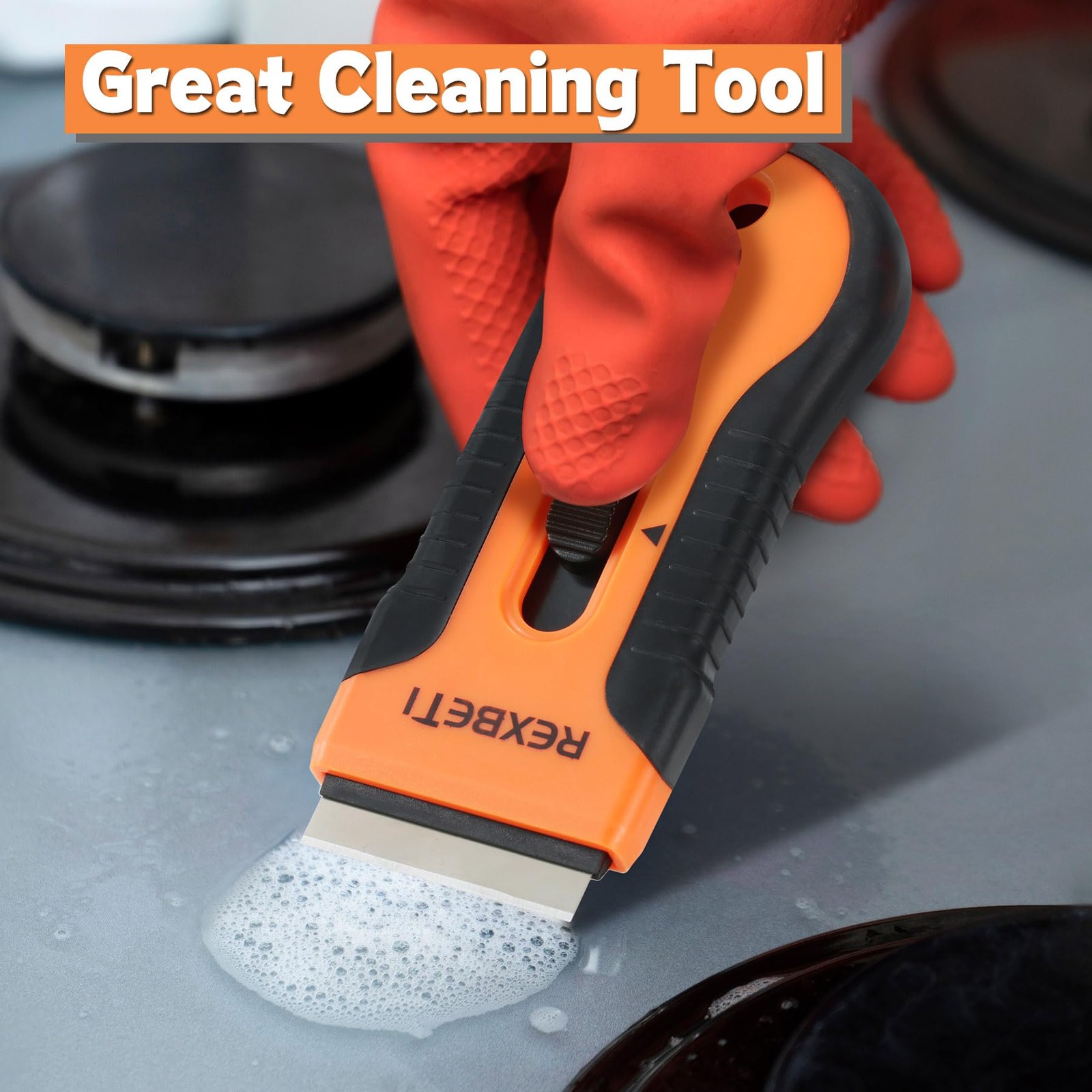REXBETI Razor Blade Scraper Tool, 2 Pack Set 2 Pack, Orange