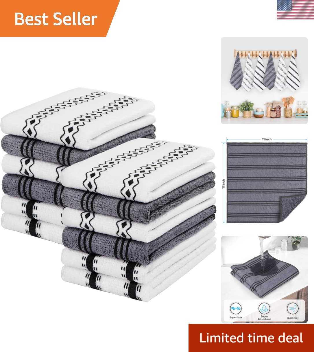 Versatile 11×11 Inch Microfiber Towels – 12 Pack, Perfect for All Cleaning Needs