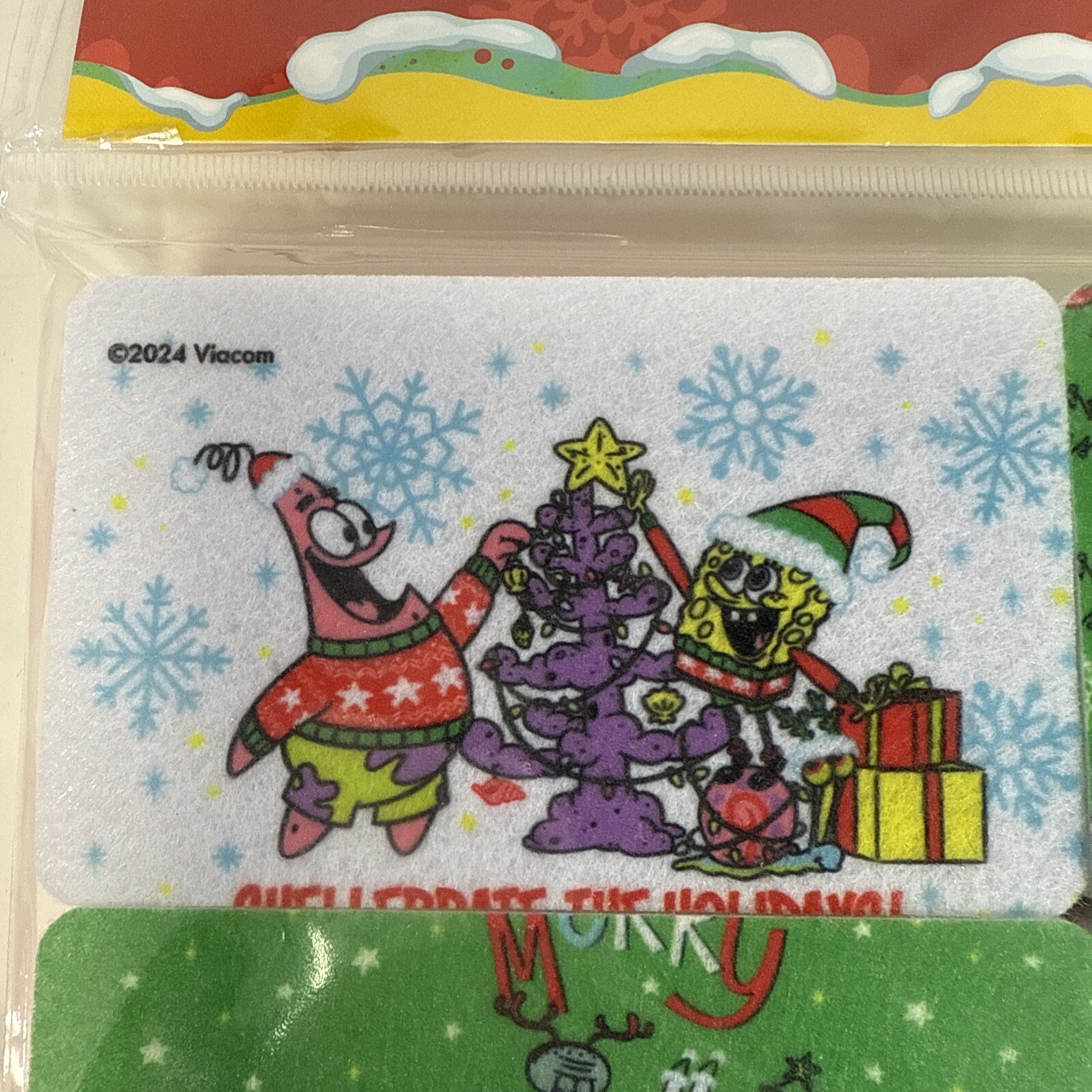 Nickelodeon SpongeBob Sqaurepants Holiday 4-pack cleaning sponges, NEW 2024