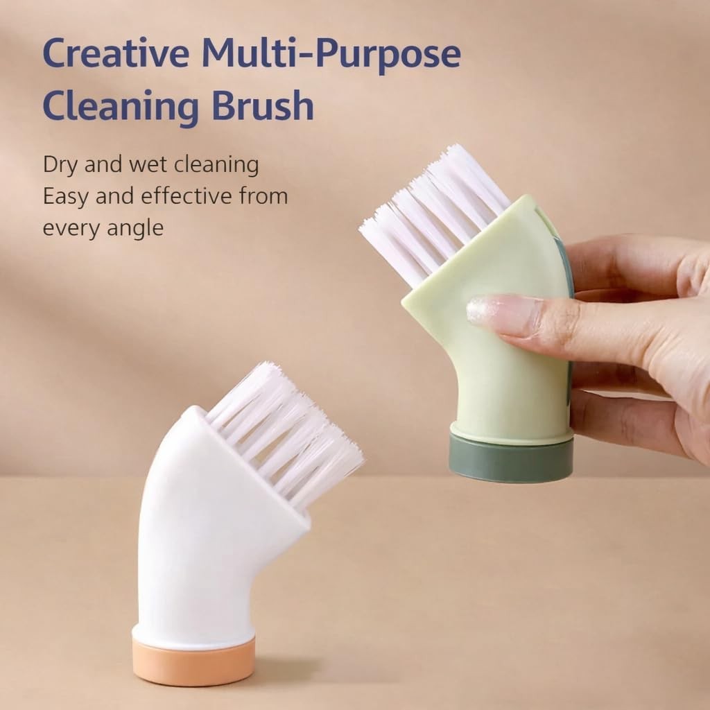 2 Pack Crevice Cleaning Brush with Water Bottle Connector, Multi-Purpose Dry &