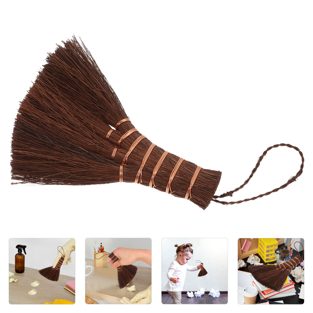 Car Broom Palm Fiber Wood 1Set 5.6*4.6*0.6In For Narrow Spaces Cleaning
