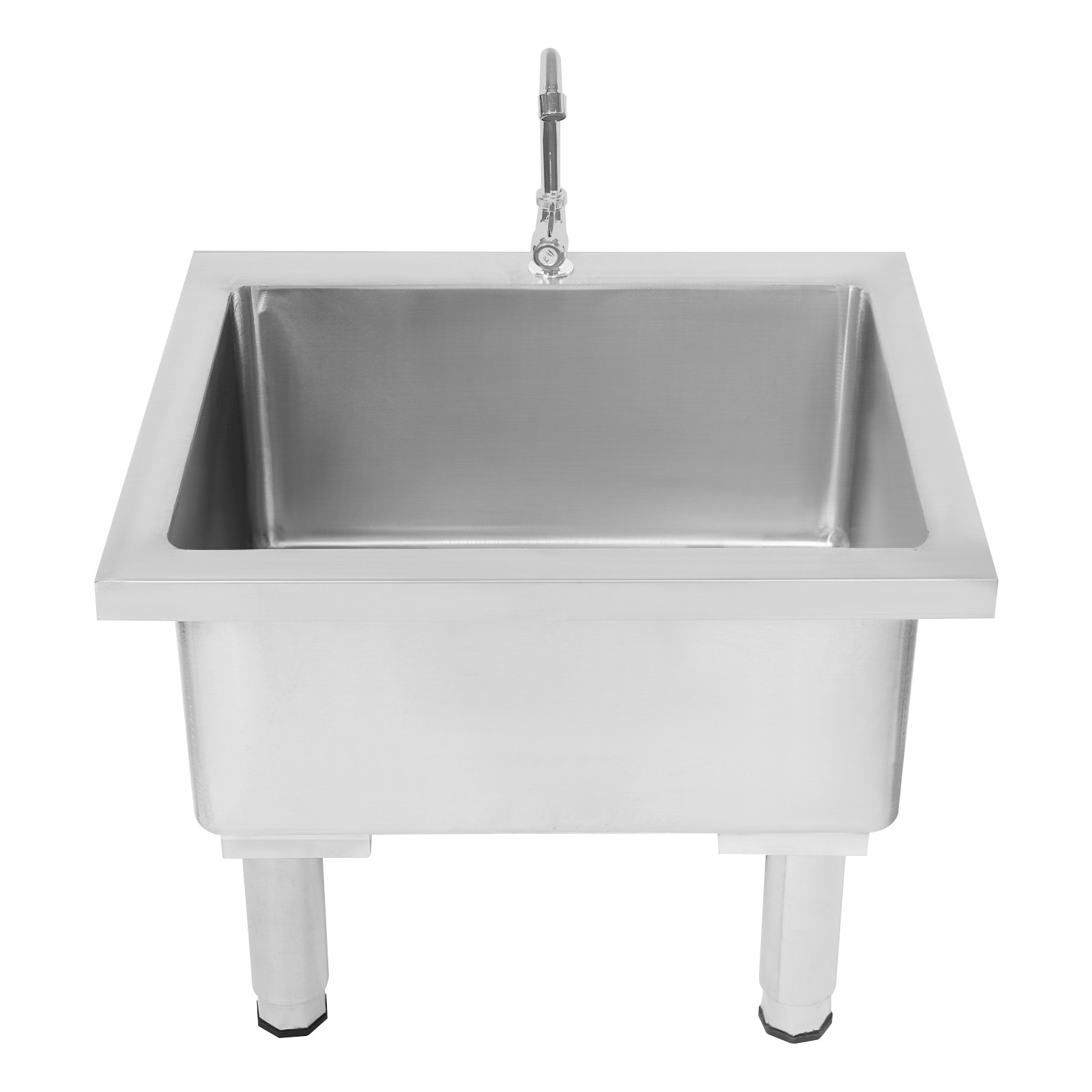 220.46lbs Floor Mount Stainless Steel Mop Cleaning With Faucet And Drain Pipe