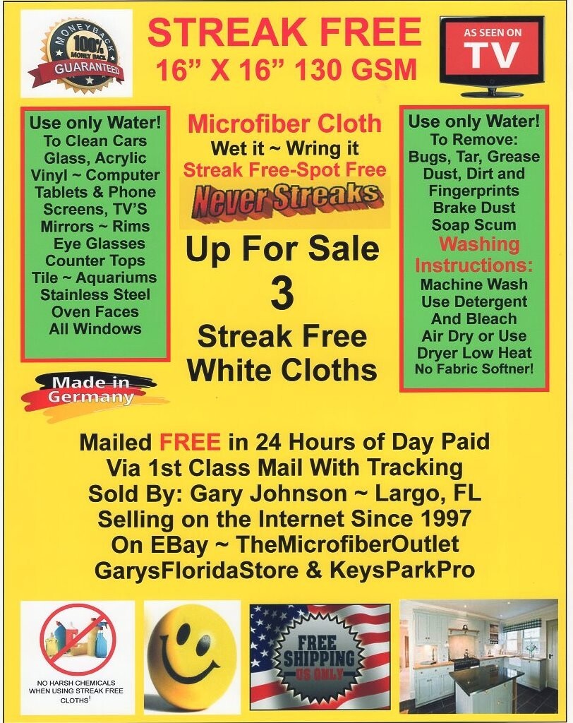 Ultimate Cleaning Cloth BEST Micro Fiber 3 Pack FREE Shipping! Made in Germany