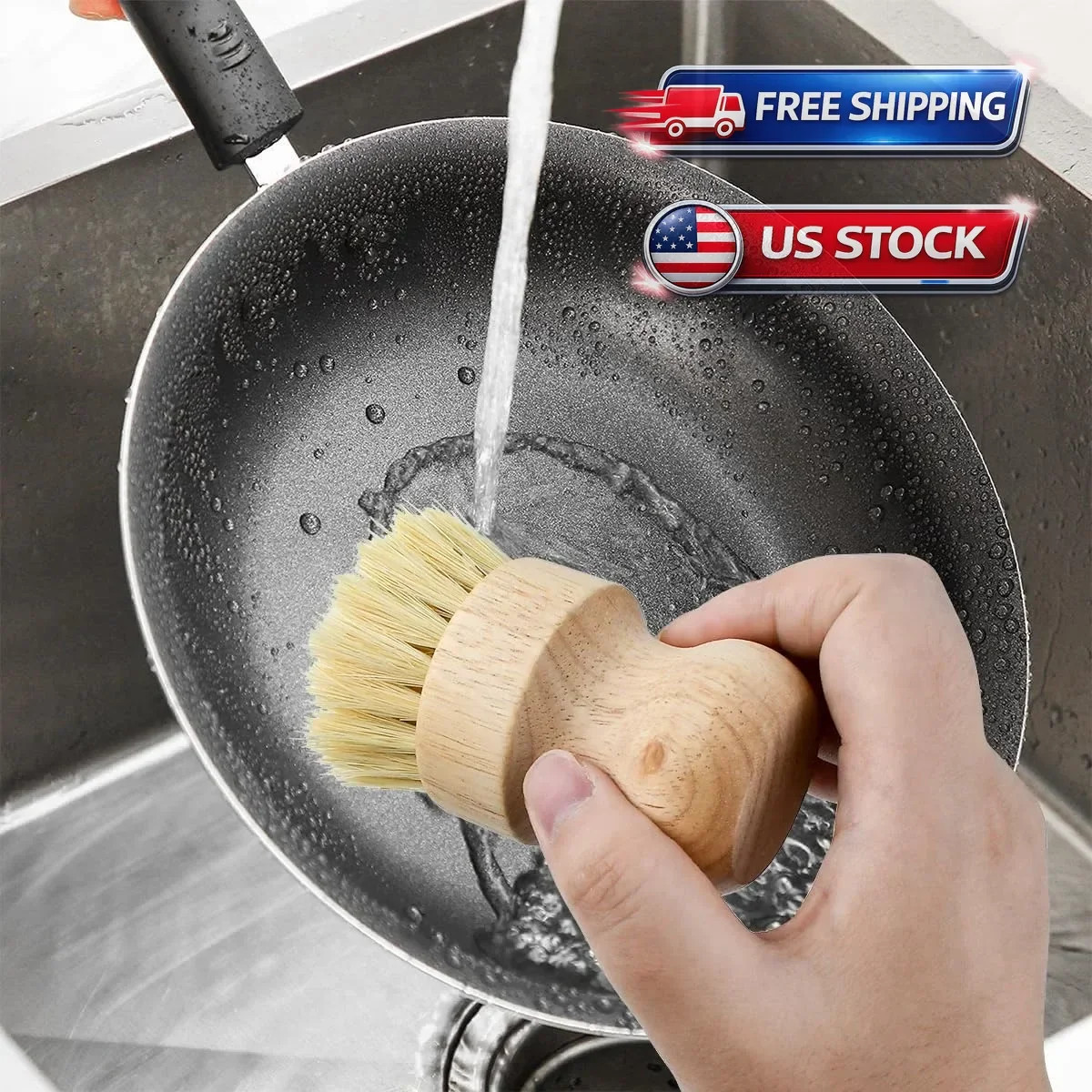 Simply Good Dual Bristle Eco-Friendly Scrub Brush – Two Scrubbing Tools In One