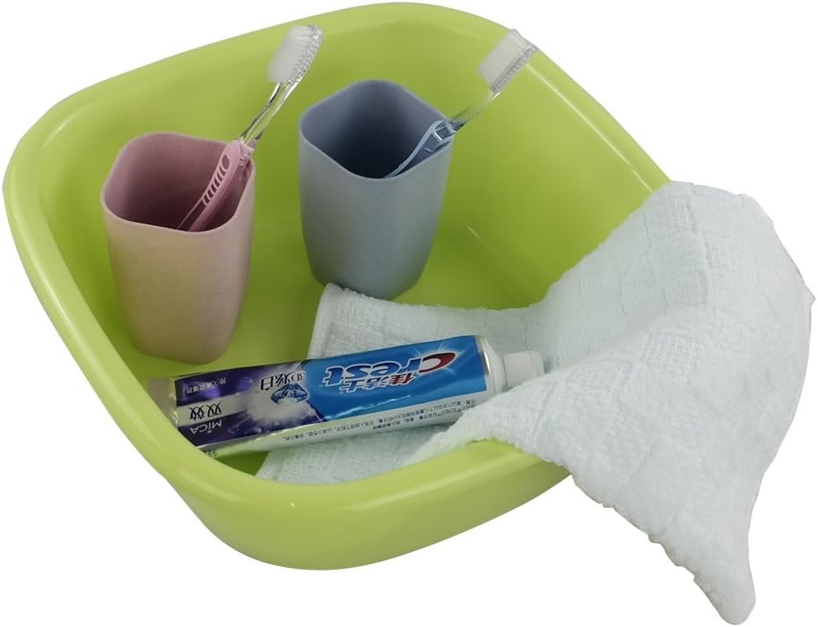 8 Quart Plastic Small Wash Basins, 4-Pack