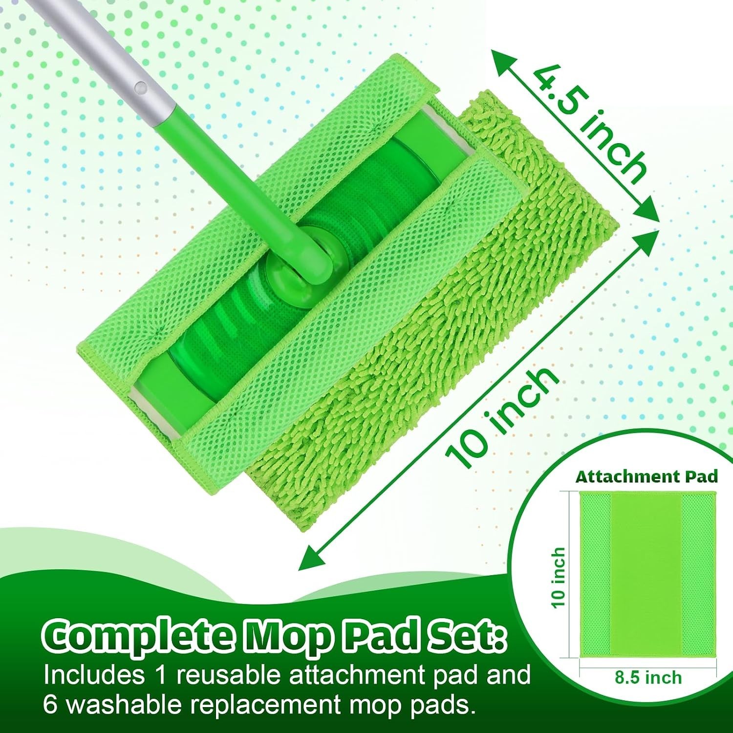 6 Pack Reusable Washable Microfiber Mop Pads for Swiffer Sweeper Floor Cleaner