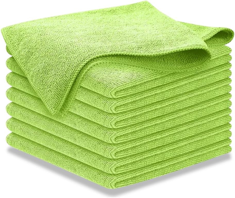 Microfiber Cleaning Cloth Grey 12 Pcs 12.5″x12.5″ High Performance 1200 Washes