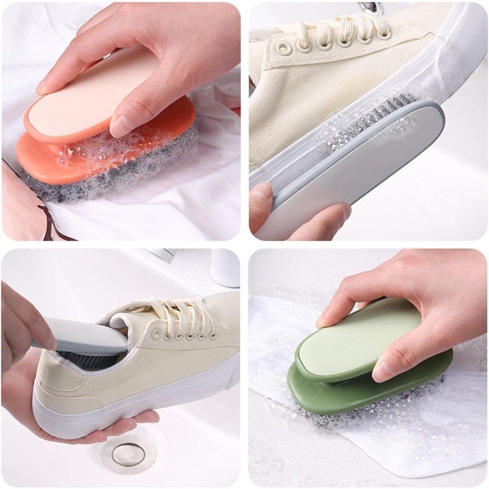 Household Cleaning Scrub Brushes for Laundry Shoes Stains Soft Bristle Easy Grip