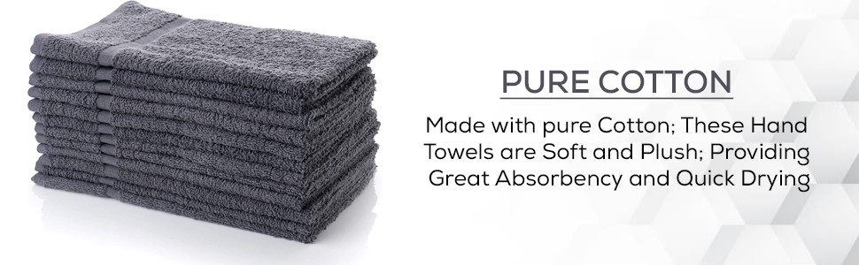 Simpli-Magic Cotton Hand Towels 16″x27″ (12 Pack) – Soft Towels for Bathroom,