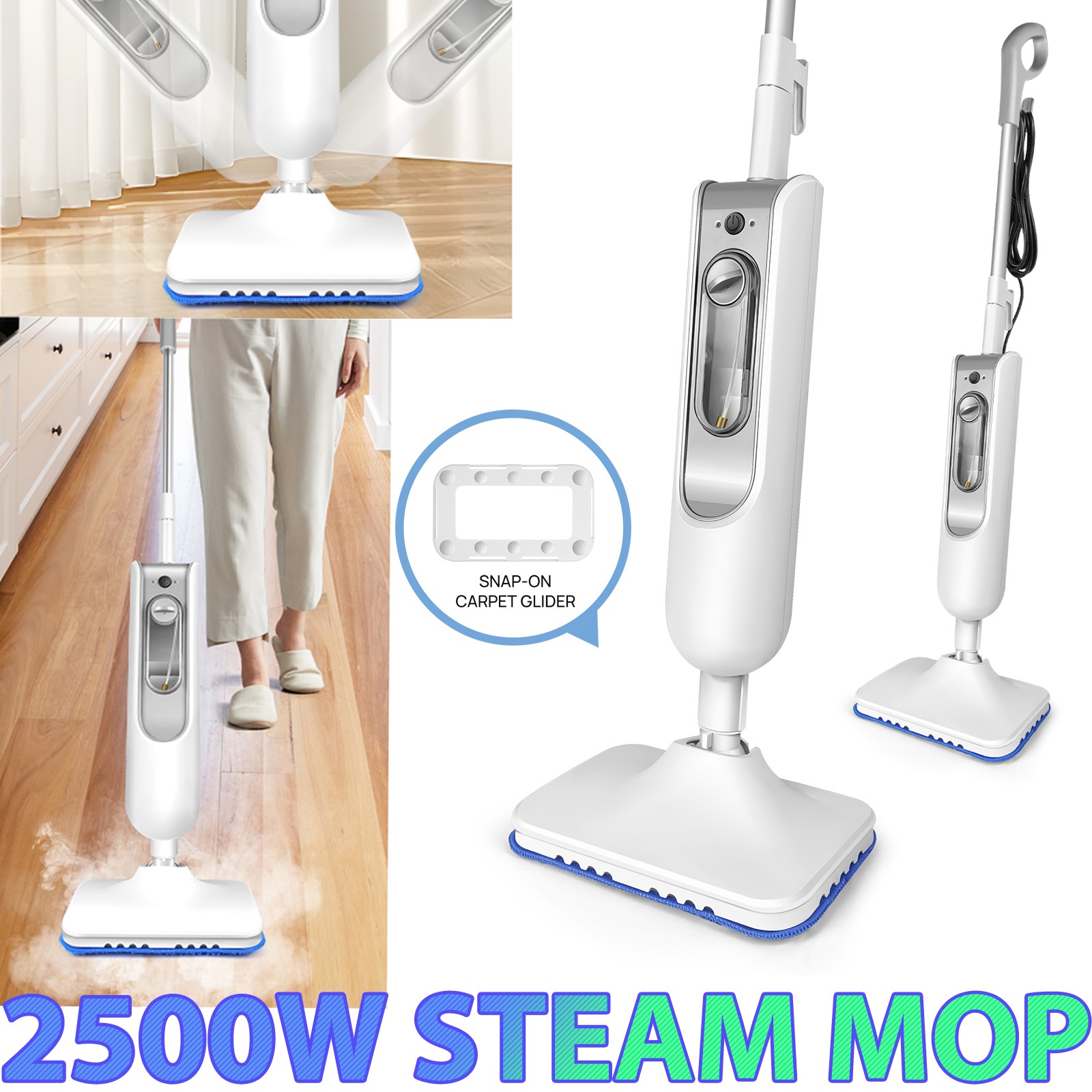 Steam Mop Electric Floor Steamer Mops for Hardwood Tile Laminate Floors Carpet