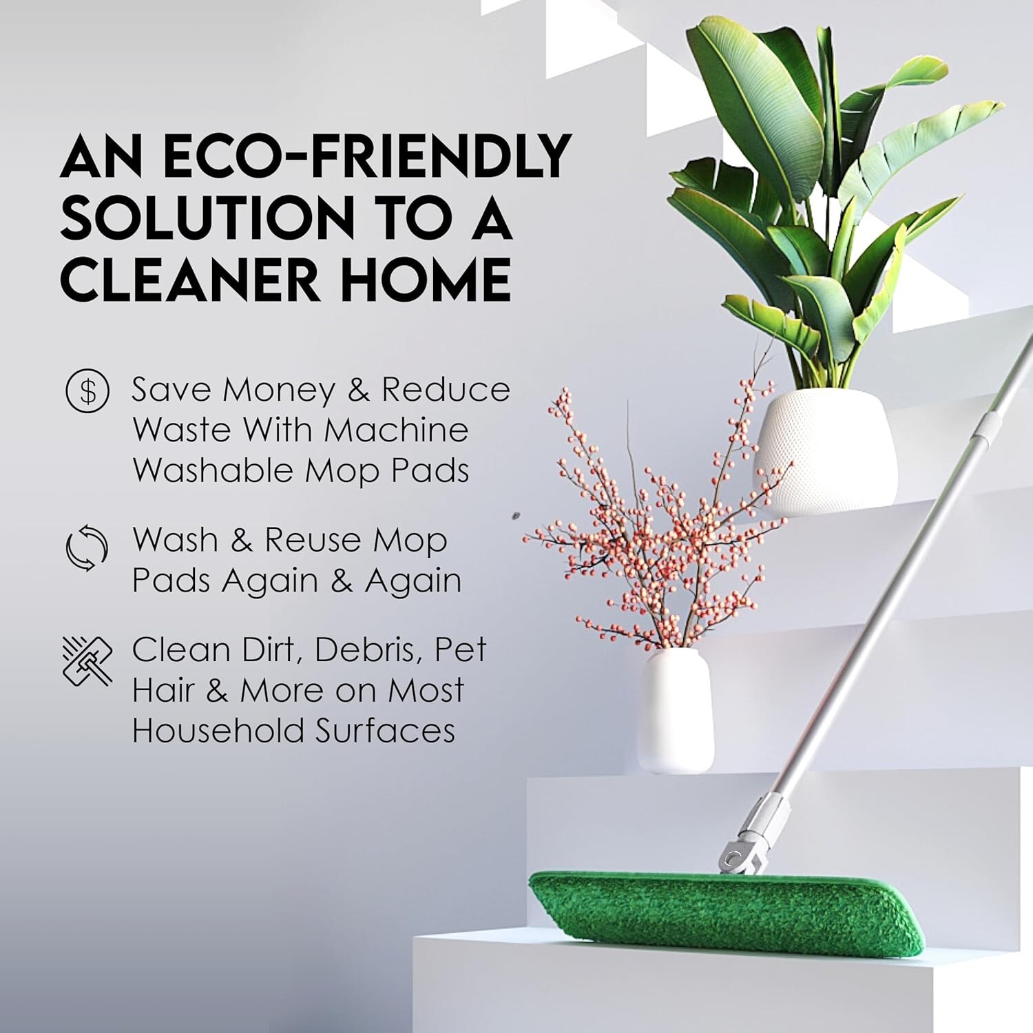 Turbo Mop Microfiber Mop for Floor cleaning- Tile & Wood Floor 4 Reusable Pads