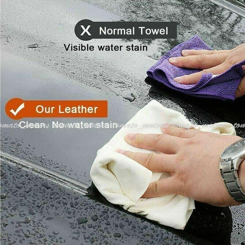 Natural Suede Leather Car Cleaning Cloth Car Wash Easy Absorbent Dry Suede Towel